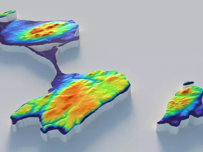 Saint Pierre and Miquelon Terrain Country 3D model