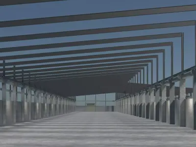 Warehouse under construction - 02 3D model