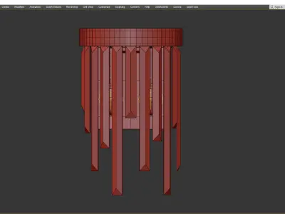 Bennett Wall Lamp gold Low-poly 3D model