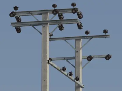 Electric pole 3D model