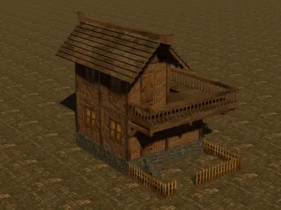 Medieval house seven 5 Low-poly 3D model