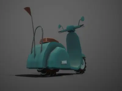 Stylized Motorbike - Vespa Low-poly 3D model