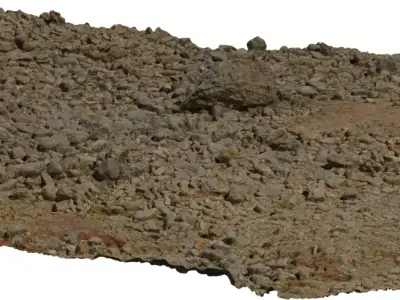 Photorealistic Rocky Ground Patch  Low-poly 3D model