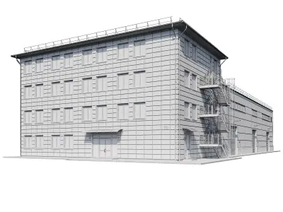 Factory building V2 3D model