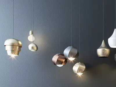 lamp Fashion droplight Low-poly 3D model