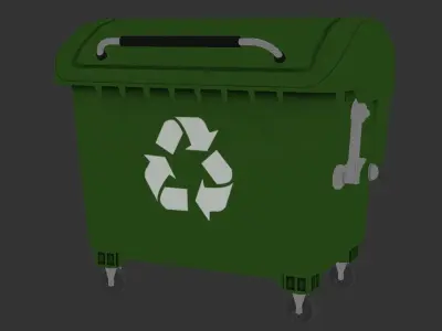 Detailed Garbage Container - InGame Low-poly 3D model