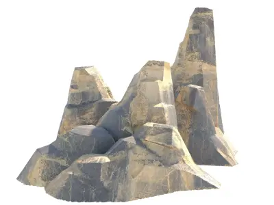 sand dune cliff  Low-poly 3D model