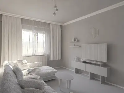 Living Room Interior Scene for 3Dmax Vray 3D model