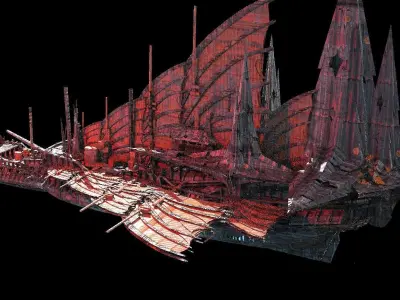 Dark Cyberpunk Ship 3D model