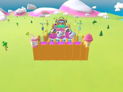 Inflatable - Obstacles jumping Game Environment Map Low-poly 3D model