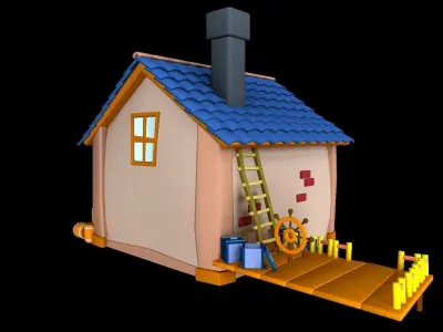 Asset - Cartoons - Background - House 3D model