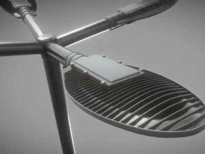 Sci-Fi Street Light 14 version 4 3m with pole 3 Low-poly 3D model