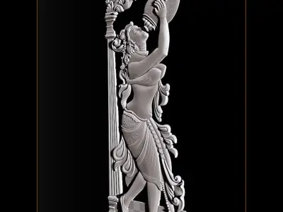 Door 3D Design relief for CNC 3D print model