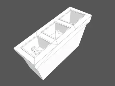 Rubbish bin Low-poly 3D model