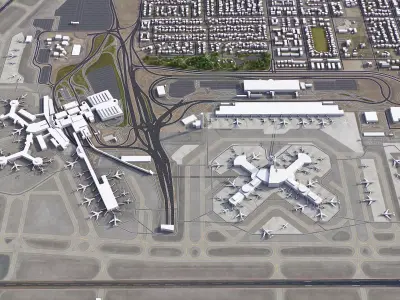 Las Vegas - McCarran International Airport - LAS Low-poly 3D model