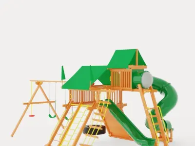 Monster Castle Pkg V Loaded With Tarp Low-poly 3D model