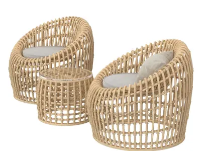 Rattan Furniture 3D model