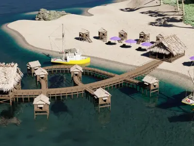 Island Scene 3D model