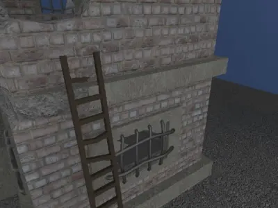 Broken building 3D Low-Poly Model Low-poly 3D model