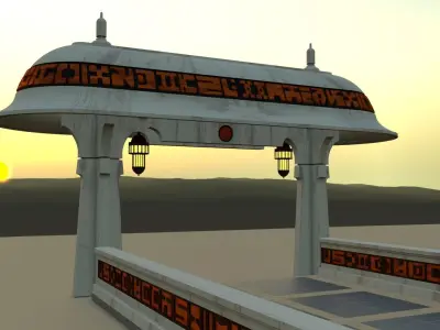 Ralph McQuarries Bazaar  - Set 4 - Gate  1-12 scale 3D print model