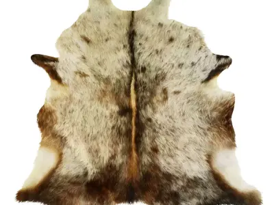 Carpet Cowhide Brown White 11 3D model