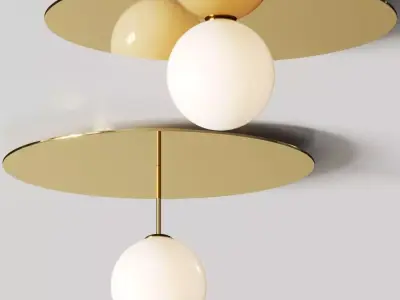 Atelier Areti Plate And Sphere Ceiling Lamps 3D model