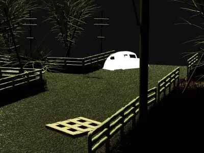 Damaged Town apocalyptic 3D model