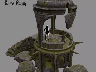 old temple Low-poly 3D model