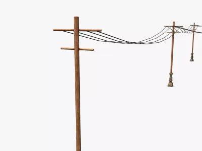 Electrical Tower Low-poly 3D model
