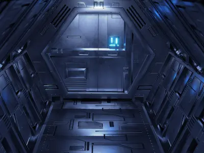 Sci-Fi Airlock Corridor 3D model