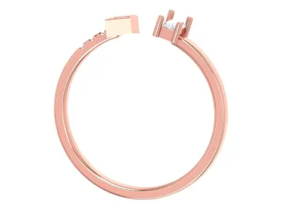 Solitaire Women Light Weight Baguette Princess stone Band Ring 3D print model