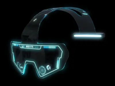 Sci Fi Helmet Goggles Glasses 3D model