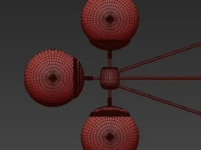 Modo chandelier rectangle 14 globes von Roll Hill 3D model
