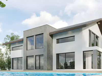 modren house 04 Low-poly 3D model