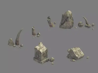 Stone - Broken Stone 043 3D model