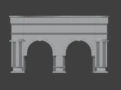 City Gate Low-poly 3D model