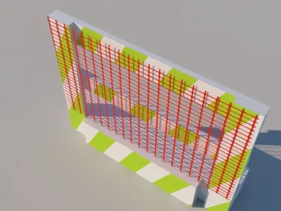 Road block - Barricade Low-poly 3D model
