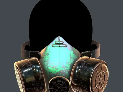 Gas mask helmet 3d model scifi Low-poly Low-poly 3D model Low-poly 3D model