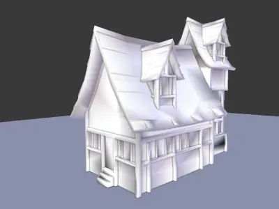 Medieval Town House Low-poly 3D model buy