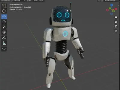 Android Bot Low-poly 3D model