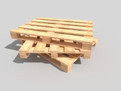 Wooden Pallet Low-poly 3D model