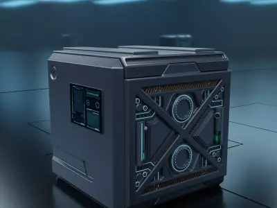 Scifi box 01 Low-poly 3D model