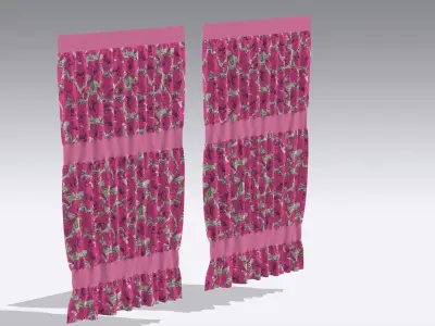 Curtain Low-poly 3D model