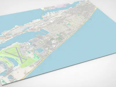 Cityscape Galveston Texas United States 3D model