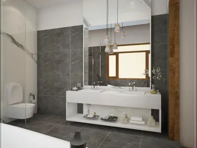 Modern luxrious Style bath  Free 3D model