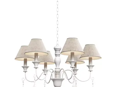 Chandelier PROVENCE white Ideal Lux 003399 3D model
