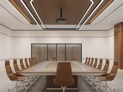 Conference Room Interior   Modern Meeting Room 3D Scene 3D model