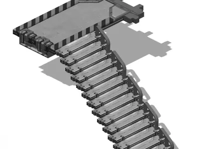 Spaceship Building - Stairs 10 3D model