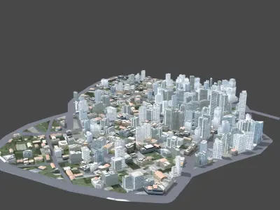 City Scene Low-poly 3D model