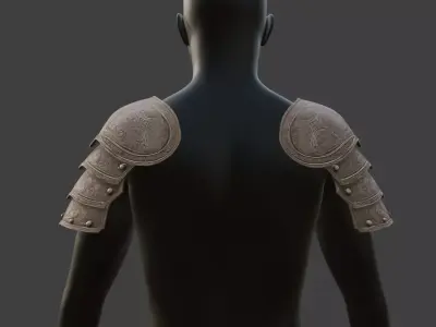 DETAILED MEDIEVAL SHOULDER PAULDRONS 3D print model